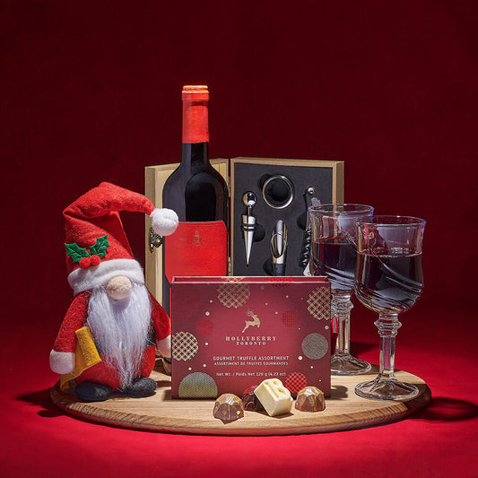 Santa’s Party & Wine Gift Set, wine gift, wine, chocolate gift, chocolate, christmas gift, christmas, holiday gift, holiday