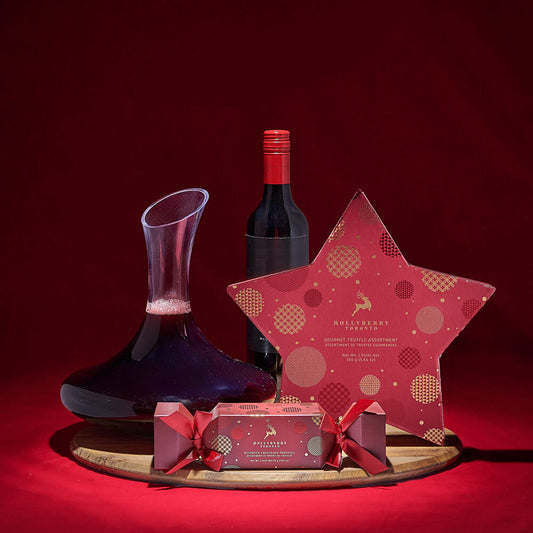 Silent Night Christmas Wine Gift Set, wine gift, wine, decanter gift, decanter, chocolate gift, chocolate, christmas gift, christmas, holiday gift, holiday